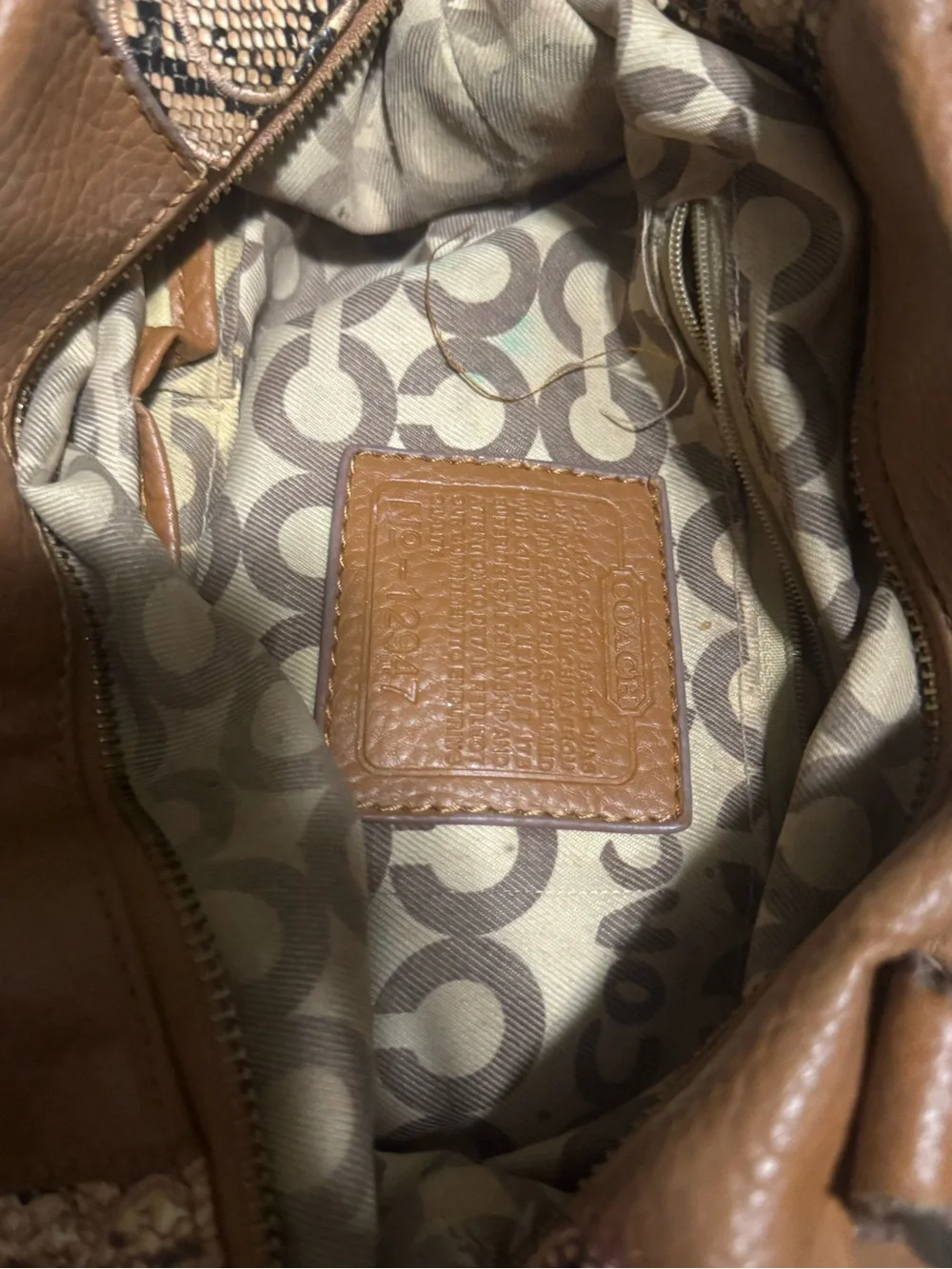Coach Tan/Brown Signature Jacquard Leather Satchel